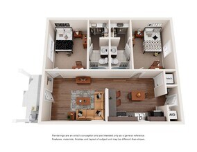 Two Bedroom Cottage Private floor plan
